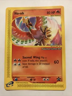 Pokemon Card Ho-oh Wizards of the Coast Series #52 Black Star Promo + 3 - Image 1