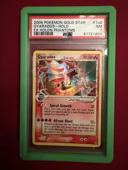 2006 POKEMON EX HOLON PHANTOMS GOLD STAR #102 GYARADOS-HOLO PSA 7 - Image 1