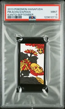 2013 POKEMON HANAFUDA KANTO SEPTEMBER PIKACHU/ZAPDOS PSA 9 - Image 1
