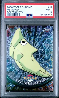 2000 TOPPS CHROME POKEMON T.V. #11 METAPOD PSA 9 - Image 1