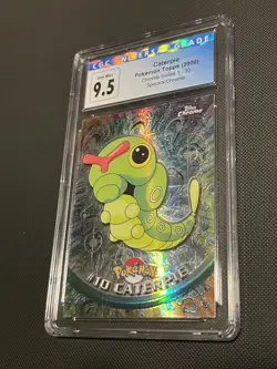 Pokemon Topps Chrome Caterpie Spectra Chrome Cgc 9.5 (10) Pop 2! L@@k! Read - Image 1