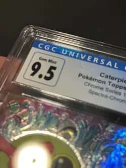 Pokemon Topps Chrome Caterpie Spectra Chrome Cgc 9.5 (10) Pop 2! L@@k! Read - Image 2