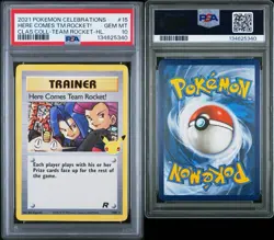 2022 Pokemon Celebrations Here Comes Team Rocket Psa 10 - Image 1