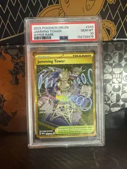Pokemon TCG Trainer Jamming Tower Card 243/182 Destined Rivals Psa 10 - Image 1