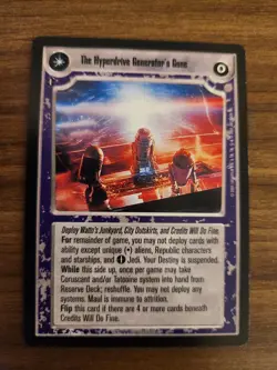 Star Wars CCG SWCCG We'll Need A New One The Hyperdrive Generator Coruscant Card - Image 1