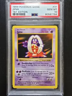 PSA 10 1st Edition Jynx 31/102 - 1999 Base Set Thick Stamp Pokemon Card - Image 1