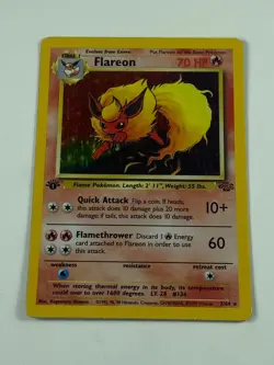 Flareon 3/64 1st Edition Holographic Pokemon Card (Excellent Condition)!!! - Image 1