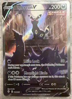 Umbreon V Alternate Art Evolving Skies 189/203 Alt FA Pokemon Card 2021 LP - Image 1