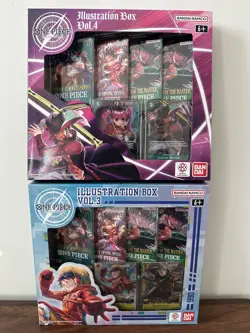Bandai One Piece Trading Card Game: Illustration Box Volume 3 + 4 BUNDLE SEALED! - Image 1