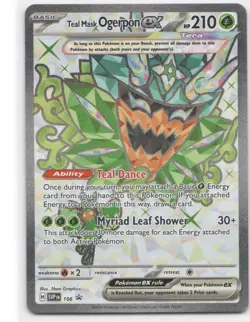 Teal Mask Ogerpon ex Ultra Rare SV: Scarlet & Violet Promo Cards 166 NM - Image 1