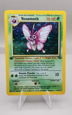 1999 Pokemon Jungle 1st Edition Venomoth Holo Rare 13/64 NM Card - Image 1