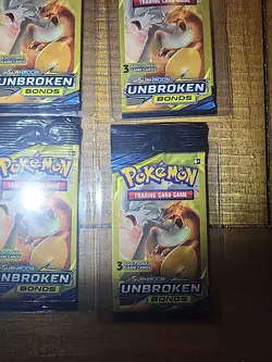 Pokemon Sun & Moon Unbroken Bonds Charizard 3 Card Booster Pack Lot Of 4 - Image 5