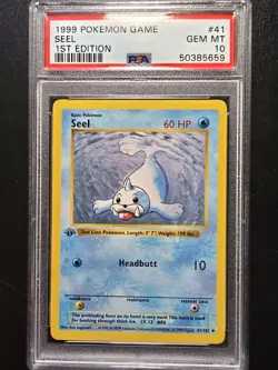 PSA 10 1st Edition Seel 41/102 - 1999 Base Set Thick Stamp Pokemon Card - Image 1