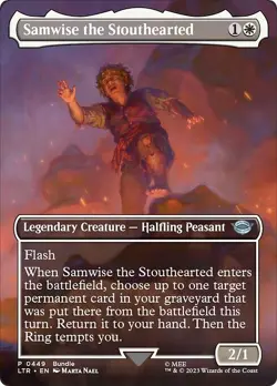 FOIL Borderless SAMWISE THE STOUTHEARTED mtg NM-M Lord of Rings Unc Scene 449 - Image 1