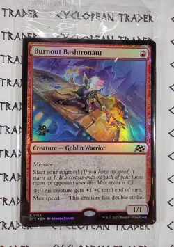 FOIL Prerelease BURNOUT BASHTRONAUT mtg SEALED Aetherdrift Rare Stamped PROMO - Image 1