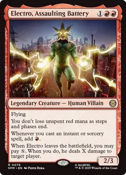 FOIL ELECTRO, ASSAULTING BATTERY mtg NM Marvel's Spider-Man 1 Rare - Image 1