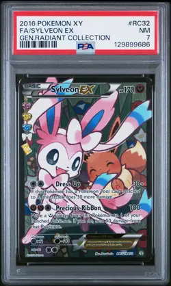 2016 POKEMON XY GENERATIONS RADIANT COLL #RC32 FULL ART/SYLVEON EX PSA 7 - Image 1
