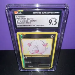 Chansey Pokemon 2016 Evolutions 70/108 Reverse Holo XY - CGC 9.5 MINT+ - Image 1