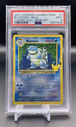 Pokemon PSA 9 Blastoise Holo Classic Collection Celebrations 2/102 - Image 1