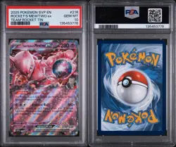 Team Rocket's Mewtwo EX Pokemon TCG Scarlet/Violet Black Star Promo #216 PSA 10! - Image 3