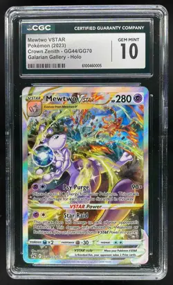 2023 Pokemon SW&SH Crown Zenith Mewtwo Vstar Galarian CGC 10 Gem Mint #GG44 - Image 1