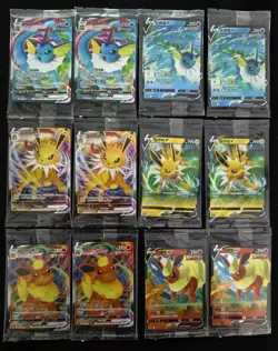 Lot 12 Pokemon TCG Chinese Jolteon VMAX 008/009 Flareon VMAX Vaporeon VMAX #2 - Image 1