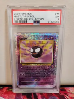 PSA 7 Gastly Reverse Foil 76/110 2002 Pokemon Legendary Collection - Image 1