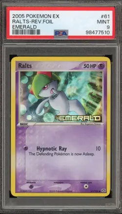 Pokemon Ralts EX Emerald Reverse Holo #61 PSA 9 Mint - Image 1