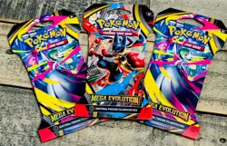 Pokemon TCG Mega Evolution Sleeved Booster Pack LOT OF 3 FACTORY SEALED NO RSRV - Image 1