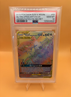 Pokemon Sun & Moon Hidden Fates Moltres Zapdos Articuno GX #69/68 PSA 10 Rainbow - Image 1