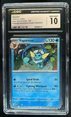 2023-25 Pokemon SV Black Star Promos Vaporeon #168 CGC 10 - Image 1