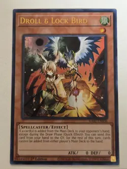 Droll & Lock Bird RA02-EN006 (x3) Ultra Rare Yugioh Set 1st Edition Mint - Image 2