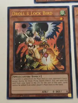 Droll & Lock Bird RA02-EN006 (x3) Ultra Rare Yugioh Set 1st Edition Mint - Image 3