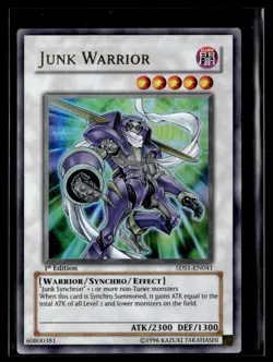 2008 YuGiOh 5D's Starter Deck Ultra Rare Junk Warrior 5DS1-EN041 - Image 1