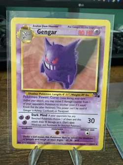 Pokemon Gengar TCG Card 20/62 Fossil Regular Unlimited Rare LP Condition - Image 1