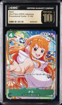 2025 ONE PIECE JAPANESE PROMO CARDS #P-102 NAMI CGC 10 PRISTINE - Image 1