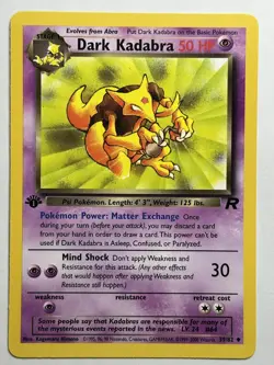 Dark Kadabra 1st Edition Team Rocket 39/82 LP-NM Pokemon Card - Image 1