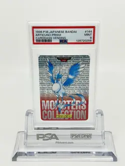 PSA 9 Pokemon Card Japanese Carddass Articuno #144 Red Prism TCG BANDAI 1996 - Image 1