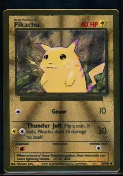 Pokemon TCG Celebrations Pikachu Gold Metal Card 58/102 25th Anniversary - Image 1