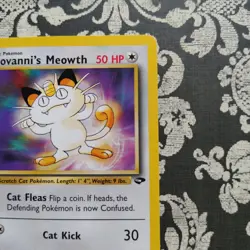 Giovanni's Meowth 74/132 1st Edition Gym Challenge Pokemon Card Vintage - Image 3