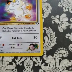 Giovanni's Meowth 74/132 1st Edition Gym Challenge Pokemon Card Vintage - Image 4