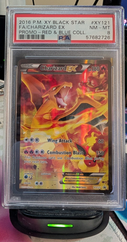 PSA 8 NM-MT Charizard EX XY121 Black Star Promo FULL ART HOLO PROMO Pokemon Card - Image 1