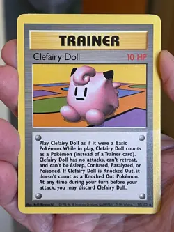 POKEMON CLEFAIRY DOLL 70/102 RARE BASE SET MP CARD - Image 1