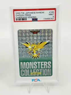 PSA 9 Pokemon Card Japanese Carddass Zapdos #145 PSA 8 Articuno #144 2Card Set - Image 4