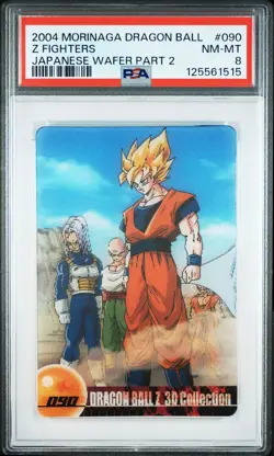 2004 DRAGON BALL MORINAGA JPN WAFER CARDS PART 2 #090 Z FIGHTERS PSA 8 - Image 1