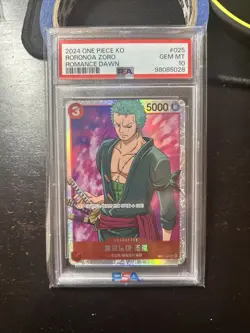 PSA 10 Roronoa Zoro OP01-025 One Piece Card Game Romance Dawn KOR O - Image 1