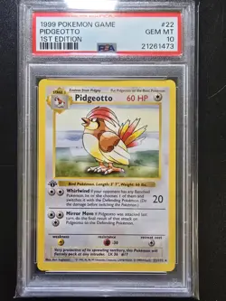 PSA 10 1st Edition Pidgeotto 22/102 - 1999 Base Set Thick Stamp Pokemon Card - Image 1