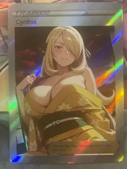 Pokemon Cynthia Anime Waifu Custom DIY Trainer Art Pokemon card - Image 1