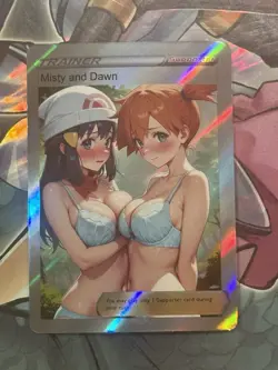 Pokemon Misty & Dawn Anime Waifu Custom DIY Trainer Art Sexy Pokemon card - Image 2