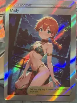 Pokemon Misty Anime Waifu Custom DIY Trainer Art Pokemon card - Image 3
